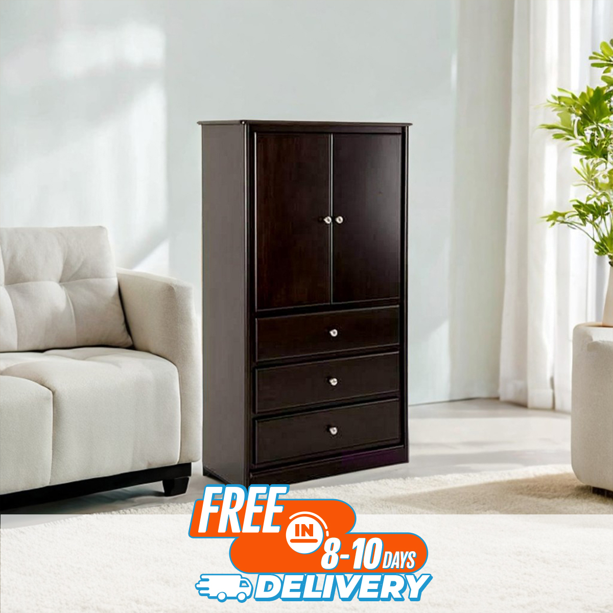 Picture of Andormahal (MDF) 2 part Almirah with 3 drawers