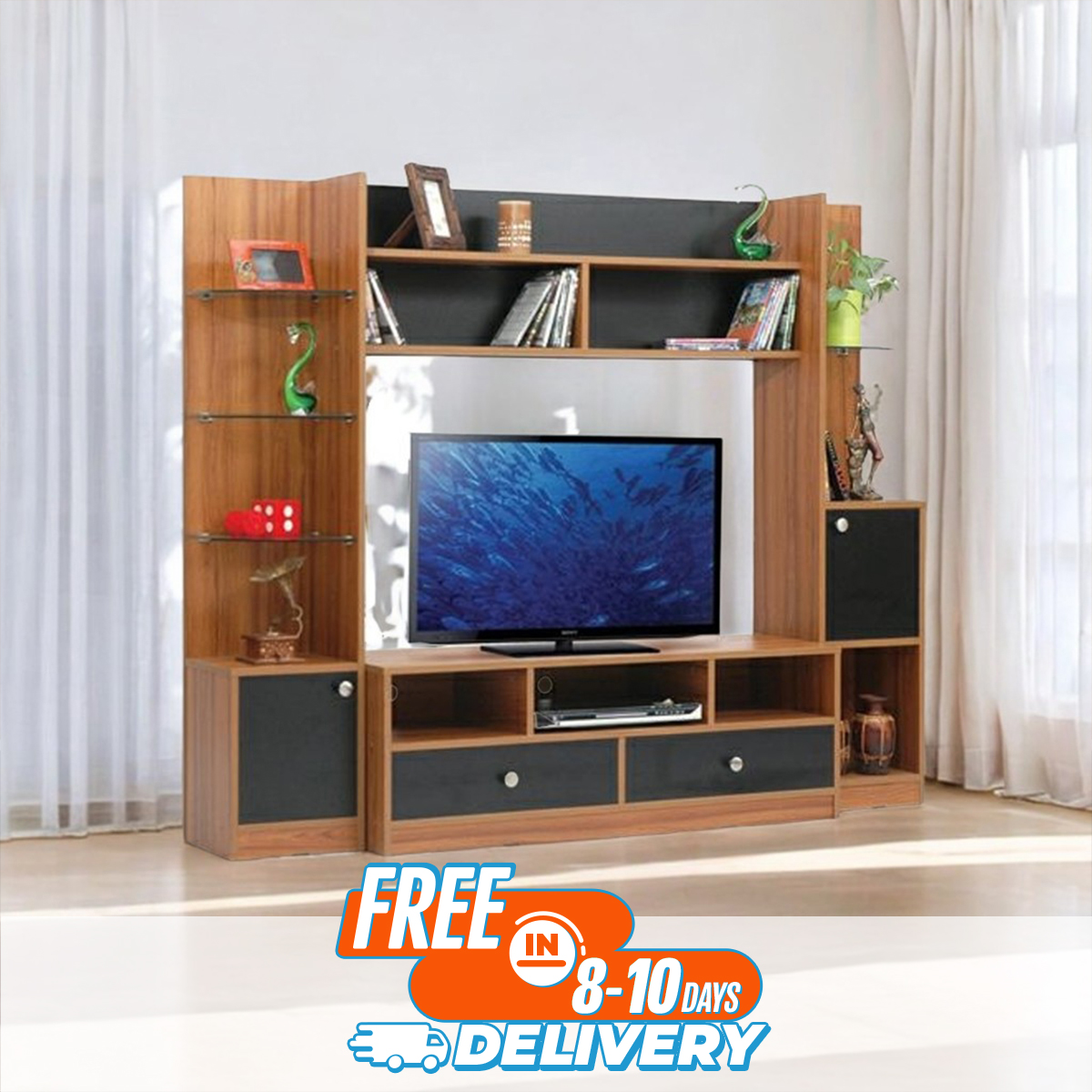 Picture of Andormahal  Malaysian Process Wood (MDF)TV Stand Unit with storage cabinets