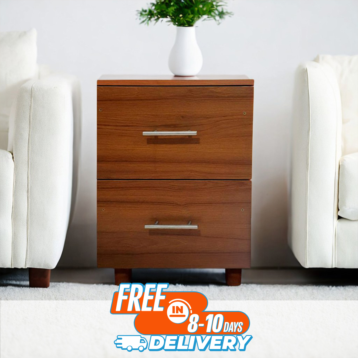 Picture of Andormahal Bedside Table with double Drawer (MDF)