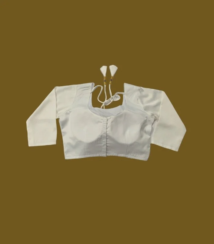 Picture of White Color Three Quarter Blouse For Women