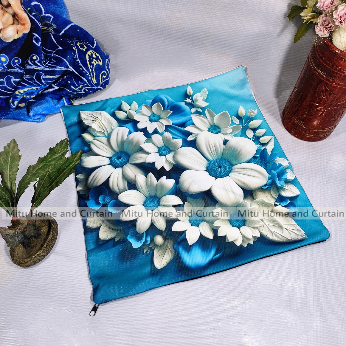 Buy 3d-cushion-cover-cushion-covers-cushion-protector-degital-printe-standard-size-16-x-16-size-1pcs-blue-cream-white-red-brown at best price in Bangladesh