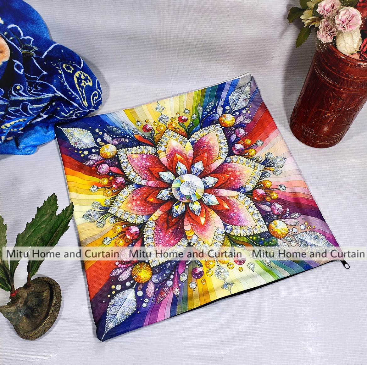 Buy 3d-cushion-cover-cushion-covers-cushion-protector-degital-printe-standard-size-16-x-16-size-1pcs-blue-cream-white-red-brown at best price in Bangladesh