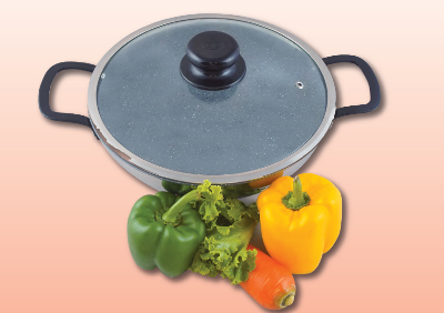 Buy Non Stick 3 Layer Wok with Glass Lid 28 cm at Best Price In Bangladesh