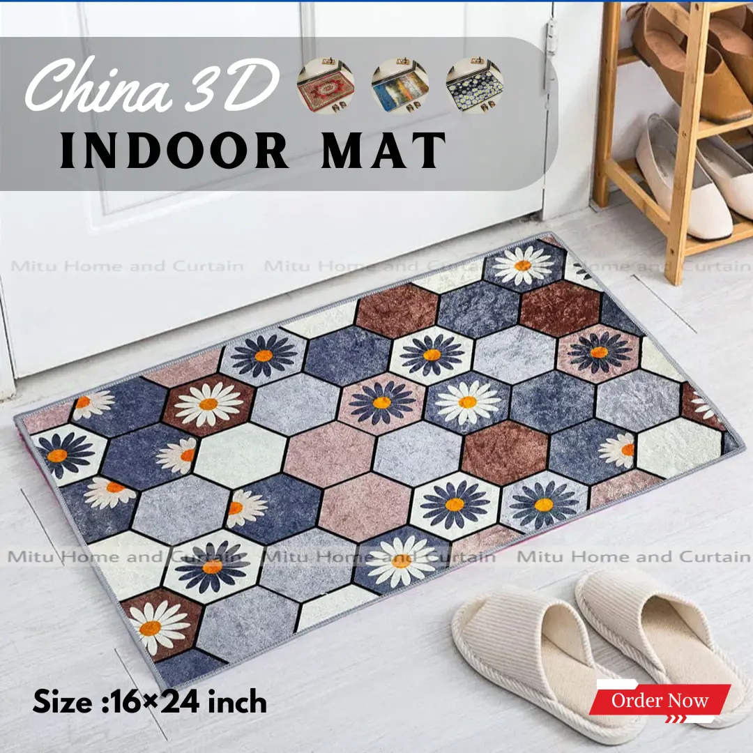Buy china-3d-door-mat-paposh-doormat-water-absorbent-floor-mat-16-24-inch-anti-slip-mat-red-blue-black-white-indoor-mat-room-mat-rugs-carpet at best price in Bangladesh