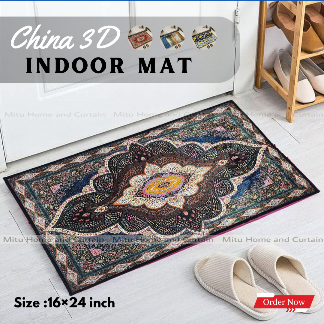 Buy china-3d-door-mat-paposh-doormat-water-absorbent-floor-mat-16-24-inch-anti-slip-mat-red-blue-black-white-indoor-mat-room-mat-rugs-carpet at best price in Bangladesh