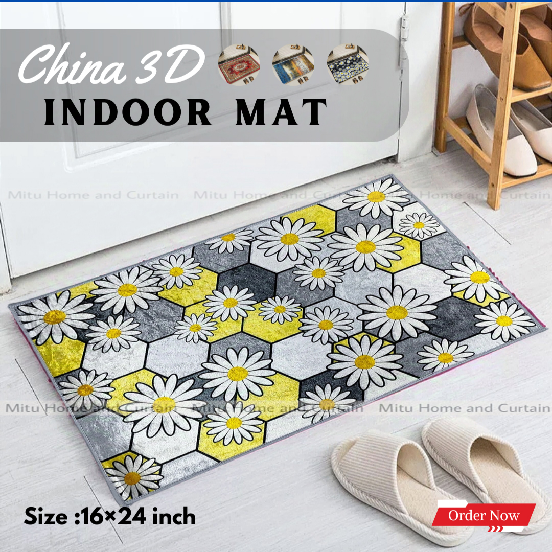 Picture of China 3D Door Mat Paposh Doormat Water Absorbent Floor mat 16 * 24 inch anti slip mat Red , Blue , Black , White Indoor mat Room mat Rugs carpet