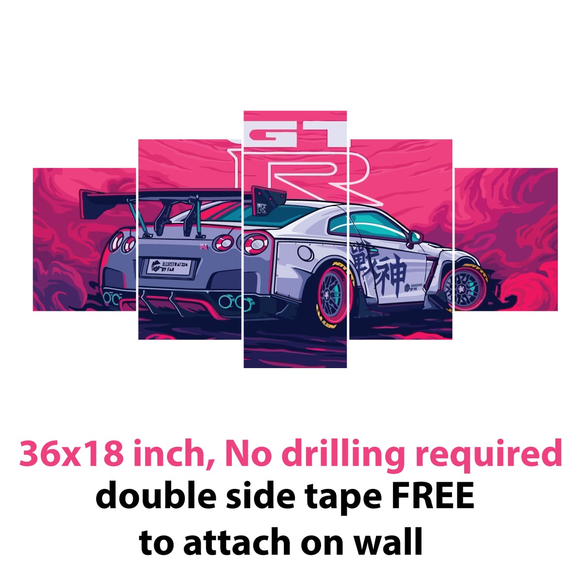 Buy gtr-5-piece-split-wall-art-3618inches at Best Price in Bangladesh