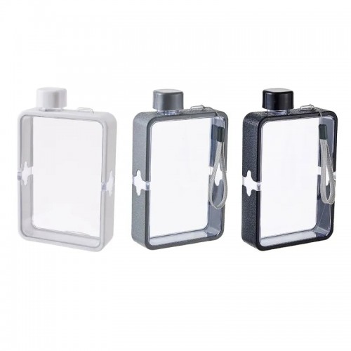 Picture of 400ml Outdoor Portable Transparent Square Leakproof Flat Water Bottle