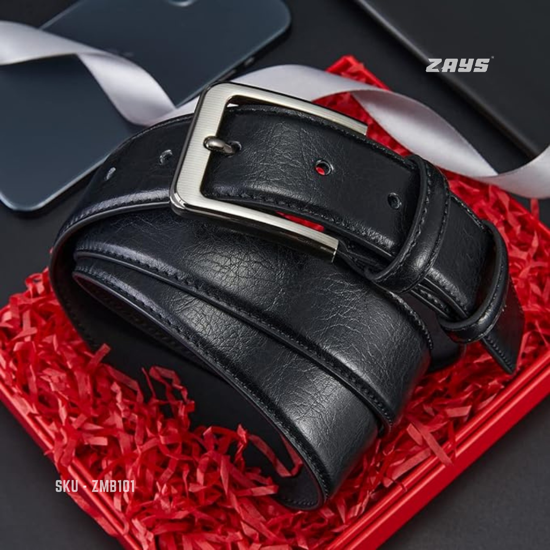 Picture of Zays Handcrafted Genuine Leather Belt for Men – Premium, Durable, Stylish & Adjustable | Best High-Quality Leather Belt for Formal and Casual Wear in Bangladesh