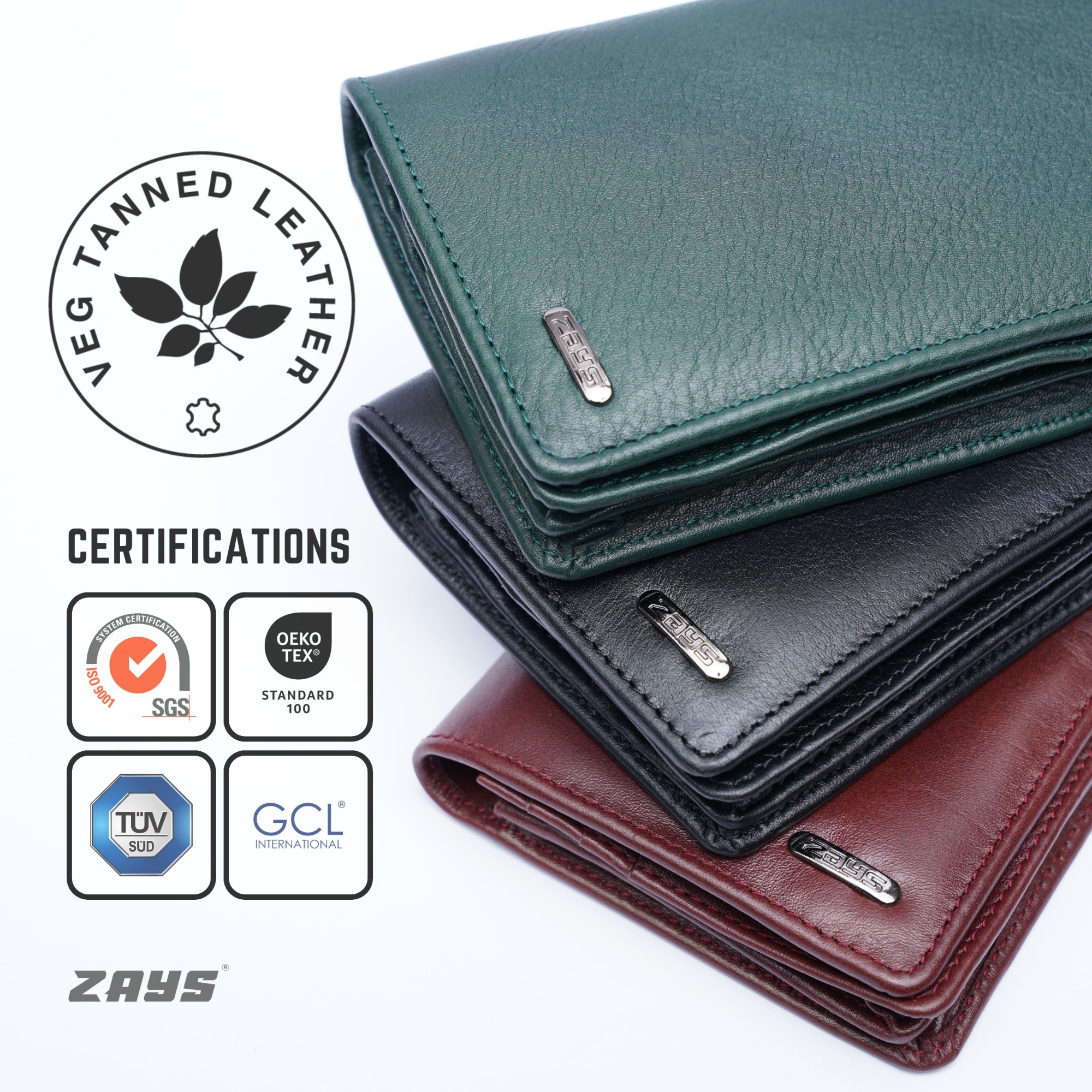 Picture of Zays Handcrafted Premium Eco-Friendly Leather Long Wallet for Mobile & Many things – Slim, Durable & Stylish Wallet for Unisex – Top-Grain Leather, Compact & Lightweight (Deep green)