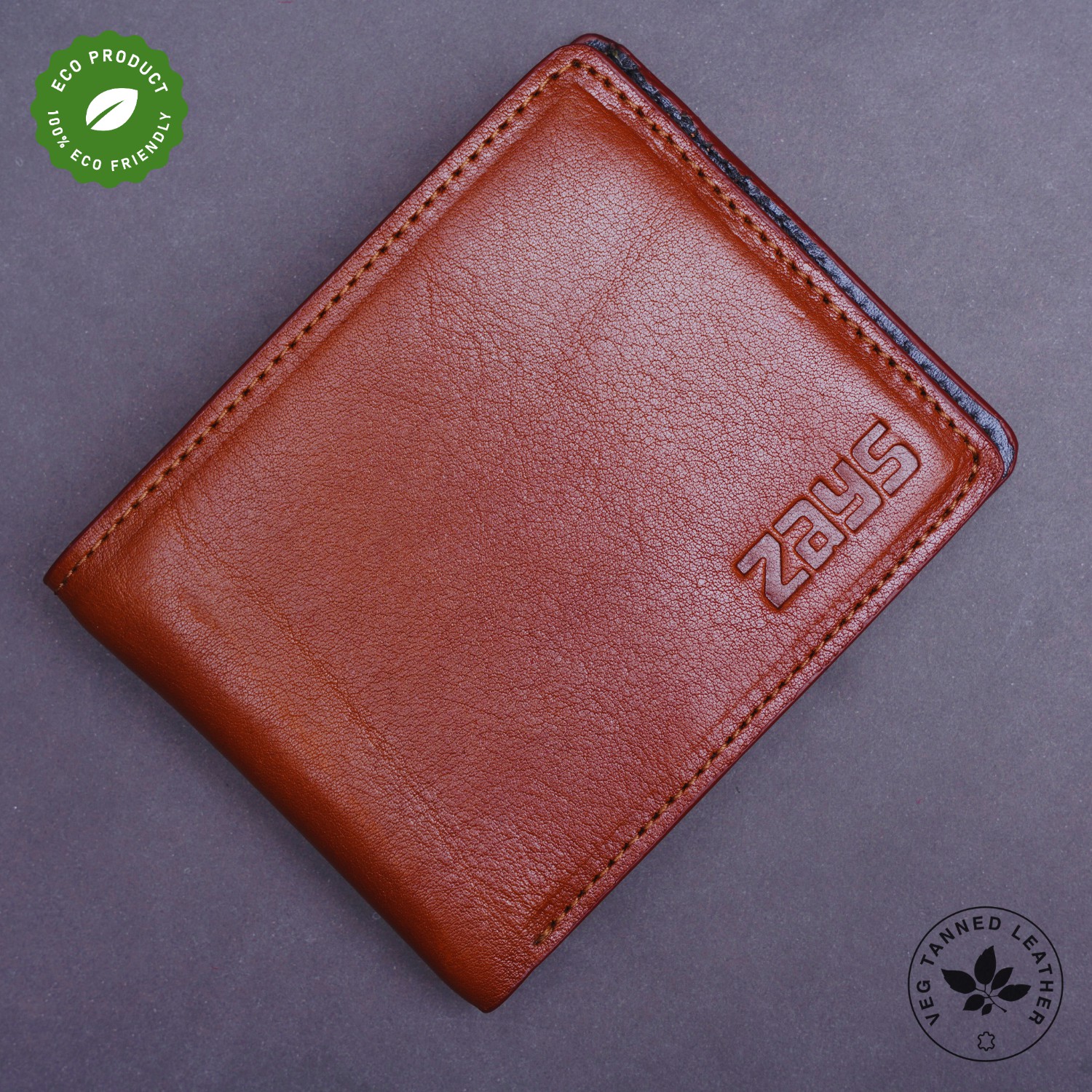 Picture of Zays Handcrafted Premium Eco-Friendly Oil Pull Up Leather Bifold Short Wallet – Slim, Durable & Stylish Wallet for Unisex – Top-Grain Leather, Compact & Lightweight (Brown)