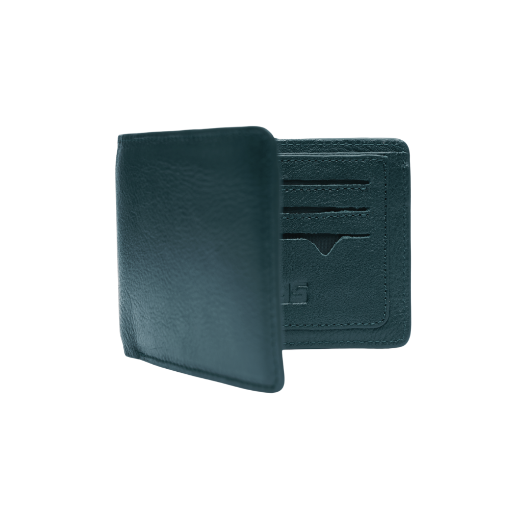 Picture of Zays Handcrafted Premium Eco-Friendly Leather Bifold Wallet – Slim, Durable & Stylish Short Wallet for Unisex – Top-Grain Leather, Compact & Lightweight (Deep green)