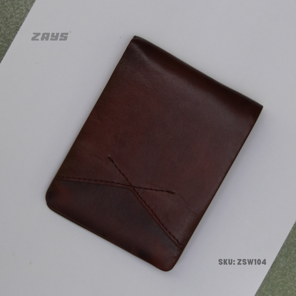 Picture of Zays Premium Handcrafted Slim Bifold Leather Short Wallet for Men & Women - Personalized Top-Grain Leather Wallet - Compact, Durable & Stylish