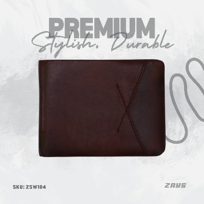 Picture of Zays Premium Handcrafted Slim Bifold Leather Short Wallet for Men & Women - Personalized Top-Grain Leather Wallet - Compact, Durable & Stylish (Chocolate)