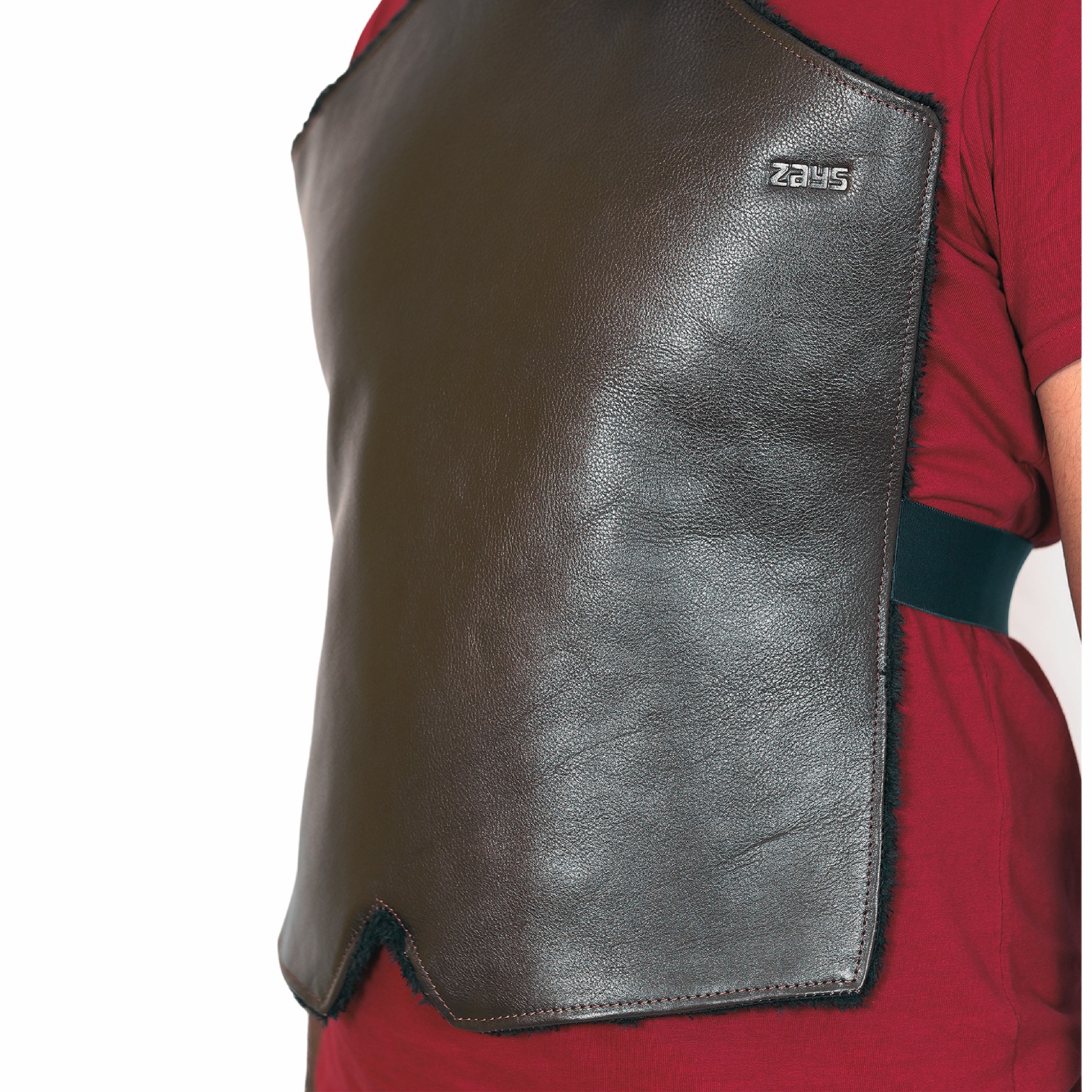 Picture of Zays Premium Full Grain Leather Chest Guard for Biker | Winter Protection | Durable & Stylish Black Motorcycle Gear - ZCG101