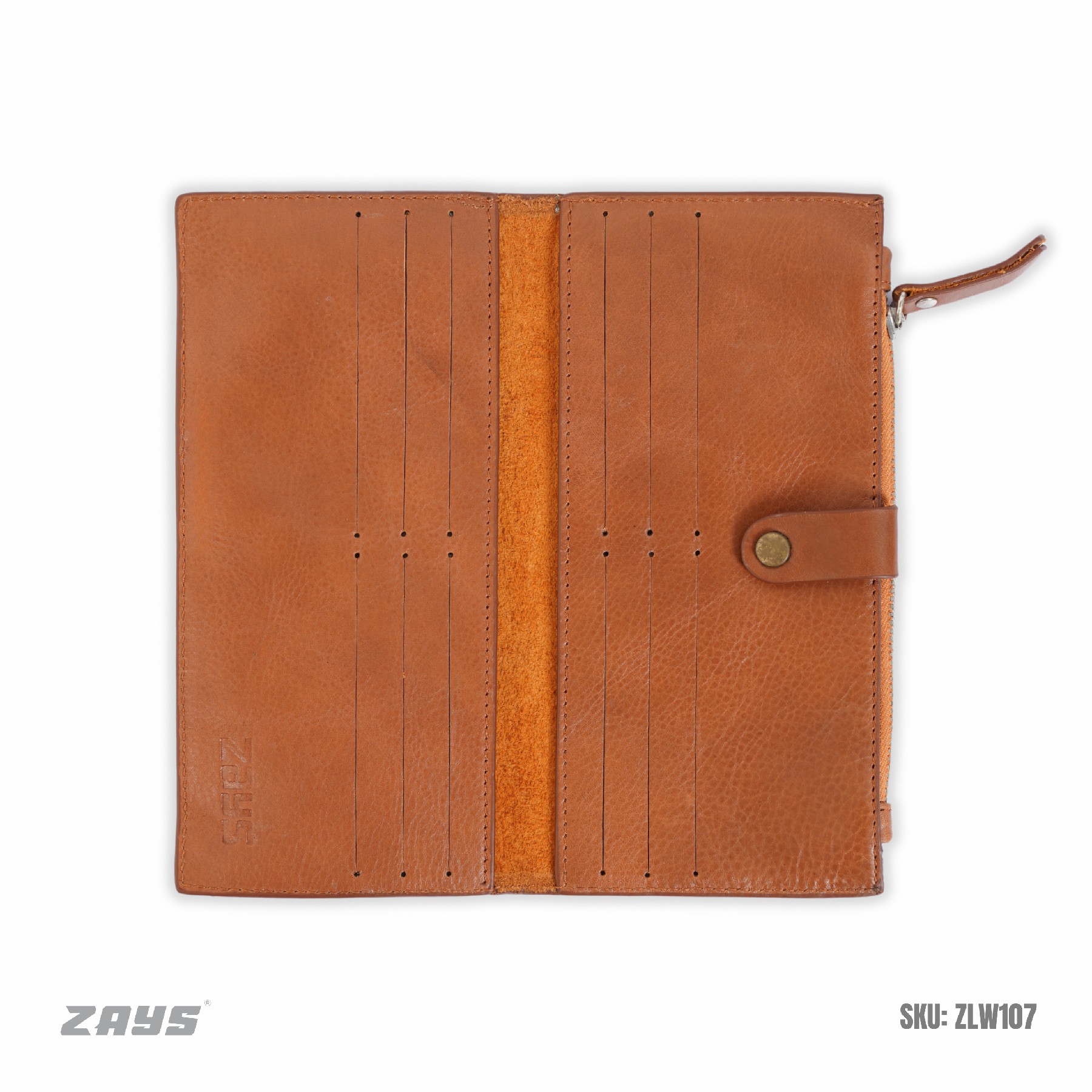 Picture of Zays Premium Leather Wallet for Men & Women – Full Grain Oil Pull Up Leather, 12 Card Slots, YKK Zipper, Stylish & Durable Wallet for Everyday Use