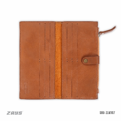 Picture of Zays Premium Leather Wallet for Men & Women – Full Grain Oil Pull Up Leather, 12 Card Slots, YKK Zipper, Stylish & Durable Wallet for Everyday Use