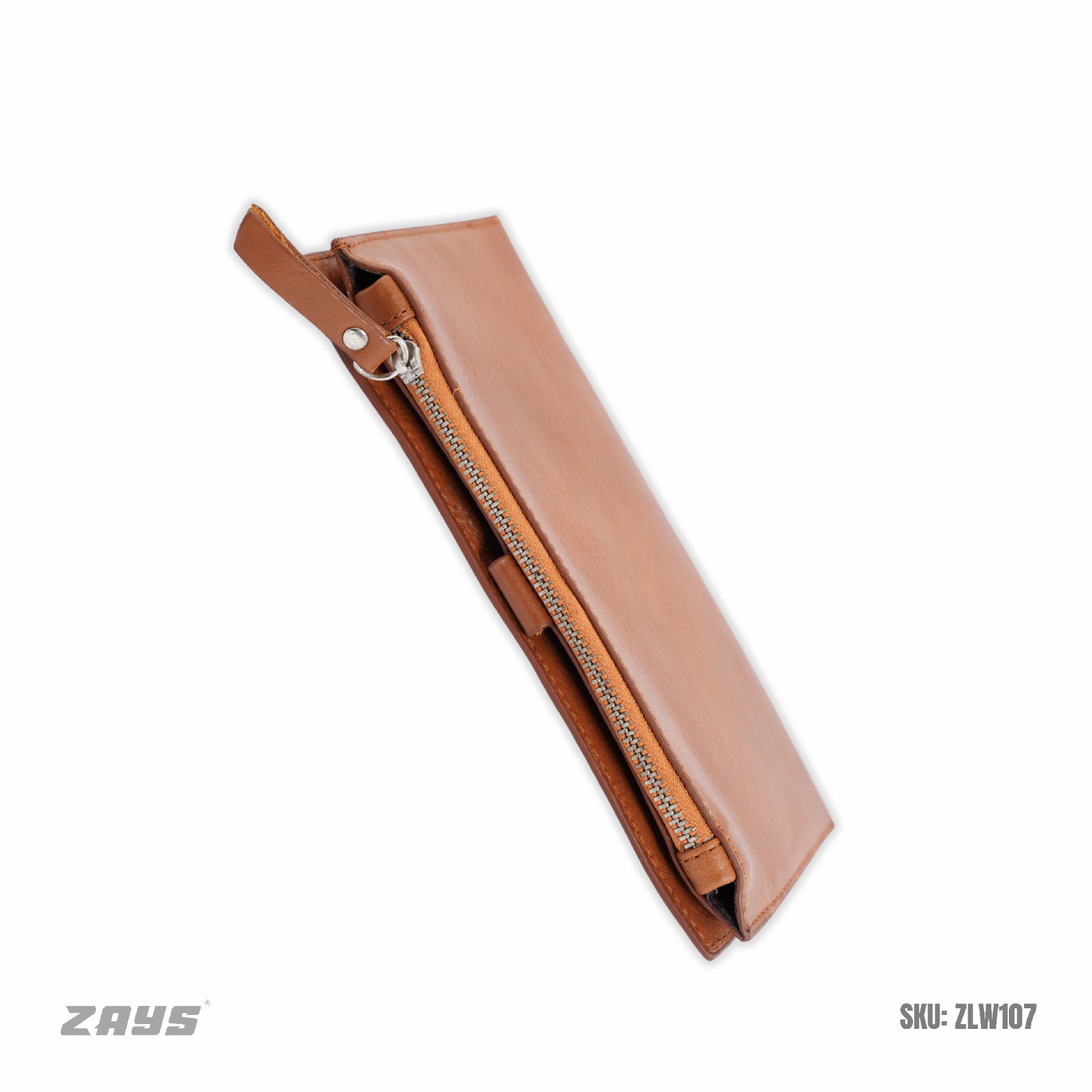 Picture of Zays Premium Leather Wallet for Men & Women – Full Grain Oil Pull Up Leather, 12 Card Slots, YKK Zipper, Stylish & Durable Wallet for Everyday Use