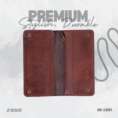 Picture of Zays Premium Genuine Leather Long Wallet for Men & Women | Elegant Design, Spacious Card & Mobile Slots | Durable Full-Grain Leather Accessory for Everyday & Travel