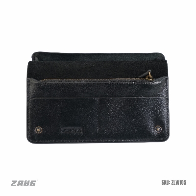 Picture of Zays Premium Genuine Leather Long Wallet for Men & Women | Elegant Design, Spacious Card & Mobile Slots | Durable Full-Grain Leather Chocolate