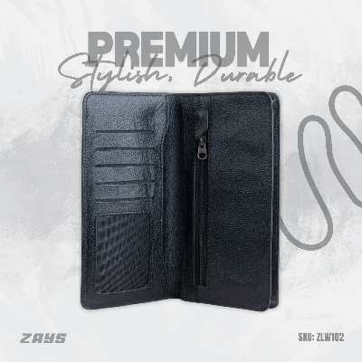 Picture of Zays Premium Leather Long Wallet for Men & Women | Stylish, Durable & Functional Genuine Leather Wallet with Phone Slot, Card Slots & Minimalist Design