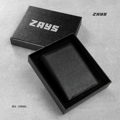 Picture of Zays Premium Handcrafted Slim Bifold Leather Short Wallet for Men & Women - Personalized Top-Grain Leather Wallet - Compact, Durable & Stylish (Navy Blue)