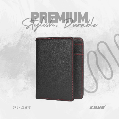 Picture of Zays Premium Handcrafted Slim Bifold Leather Short Wallet for Men & Women - Personalized Top-Grain Leather Wallet - Compact, Durable & Stylish (Navy Blue)