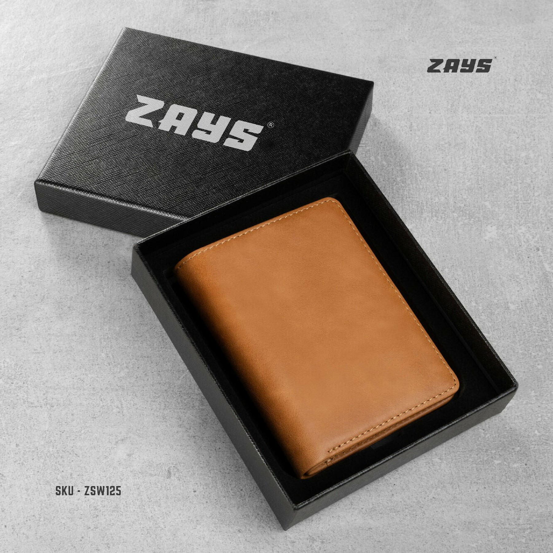 Picture of Zays Premium Handcrafted Slim Bifold Leather Short Wallet for Men & Women - Personalized Top-Grain Leather Wallet - Compact, Durable & Stylish (Black)