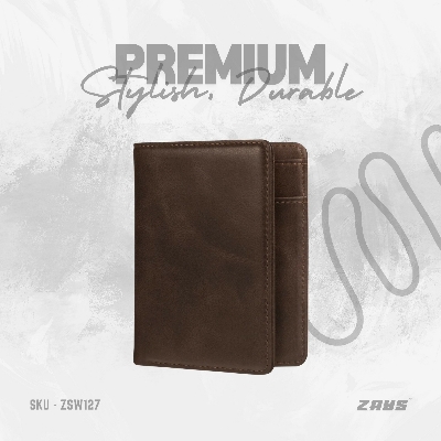 Picture of Zays Premium Handcrafted Slim Bifold Leather Short Wallet for Men & Women - Personalized Top-Grain Leather Wallet - Compact, Durable & Stylish (Black)