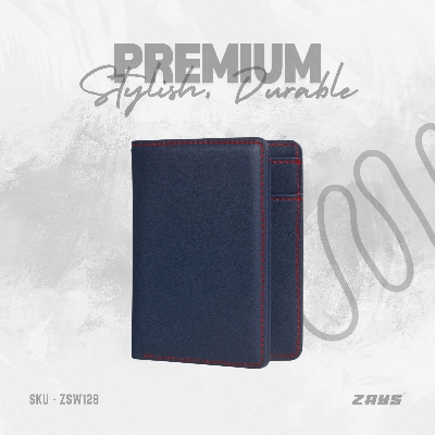 Picture of Zays Premium Handcrafted Slim Bifold Leather Short Wallet for Men & Women - Personalized Top-Grain Leather Wallet - Compact, Durable & Stylish (Black)