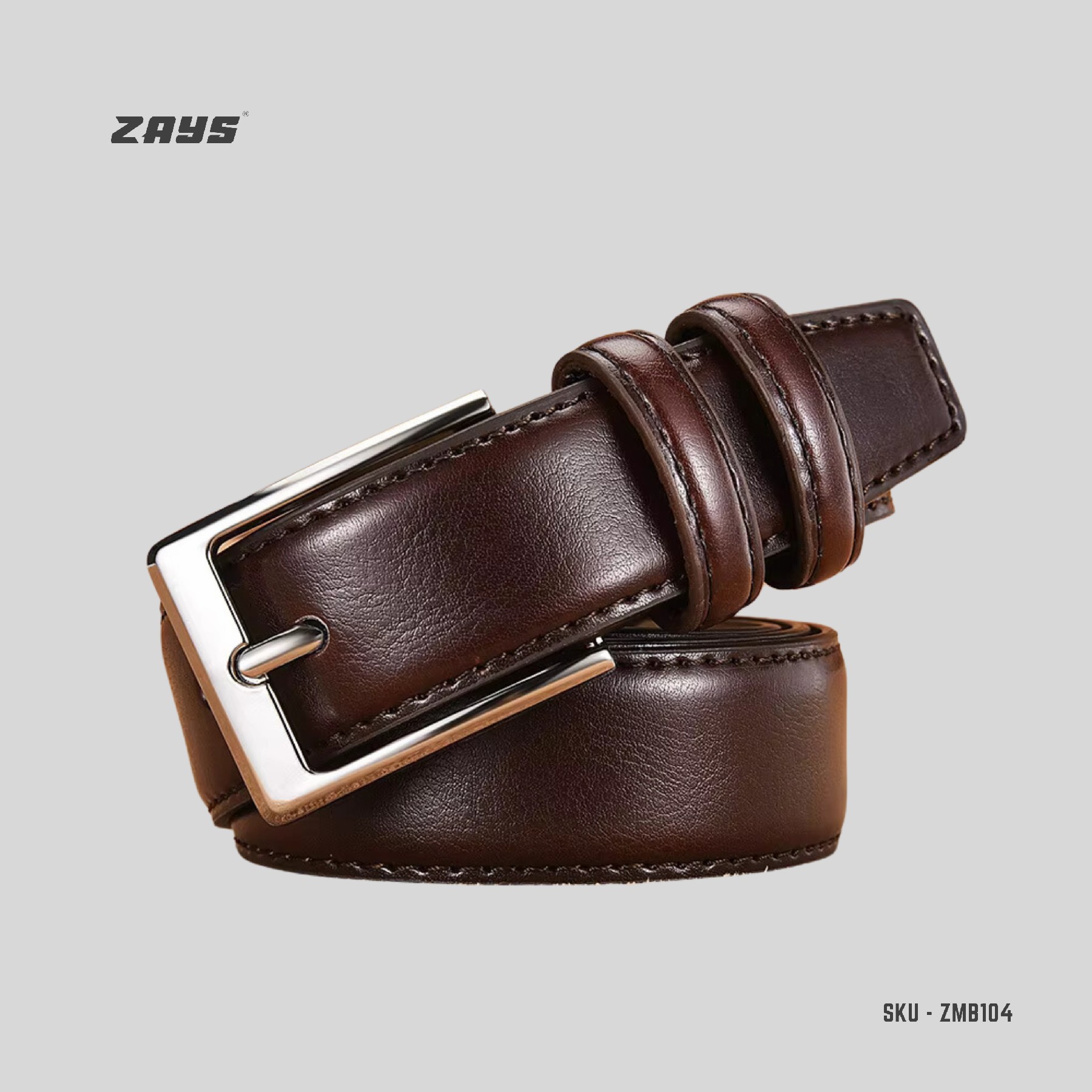 Picture of Zays Handcrafted Genuine Leather Belt for Men – Premium, Durable, Stylish & Adjustable | Best Leather Belt for Formal and Casual Wear in Bangladesh (Exclusive on Daraz)