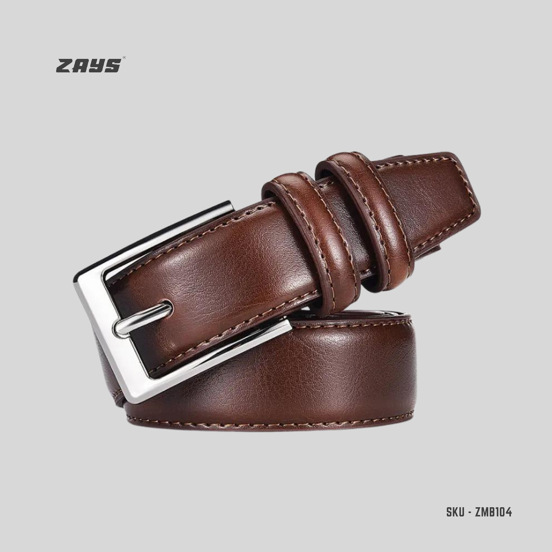 Picture of Zays Handcrafted Genuine Leather Belt for Men – Premium, Durable, Stylish & Adjustable | Best Leather Belt for Formal and Casual Wear in Bangladesh (Exclusive on Daraz)