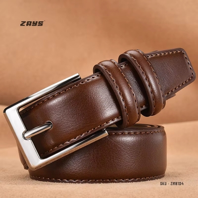 Picture of Zays Handcrafted Genuine Leather Belt for Men – Premium, Durable, Stylish & Adjustable | Best Leather Belt for Formal and Casual Wear in Bangladesh (Exclusive on Daraz)