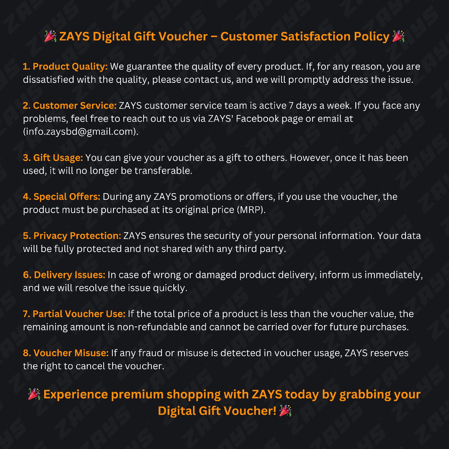 Picture of Zays Special Digital Gift Voucher – Best Gift for Any Occasion | Instant Delivery & Huge Savings