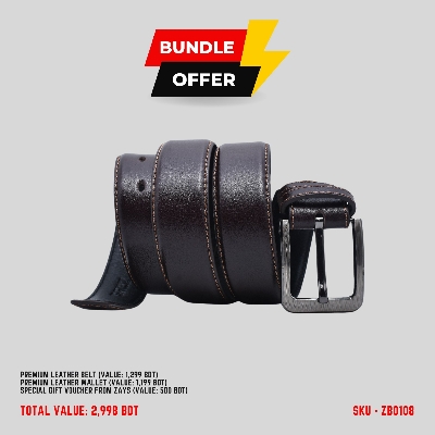Picture of ZAYS Special Bundle: Premium Leather Belt, Wallet & Exclusive 500 TK Gift Voucher | Limited Time Deal & Stock | Huge Savings on Quality Leather Accessories