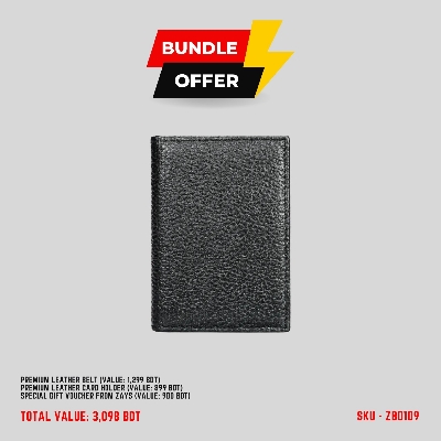 Picture of ZAYS Special Bundle: Premium Leather Belt, Card Holder Mini Wallet & Exclusive 900 TK Gift Voucher | Limited Time Deal & Stock | Huge Savings on Quality Leather Accessories