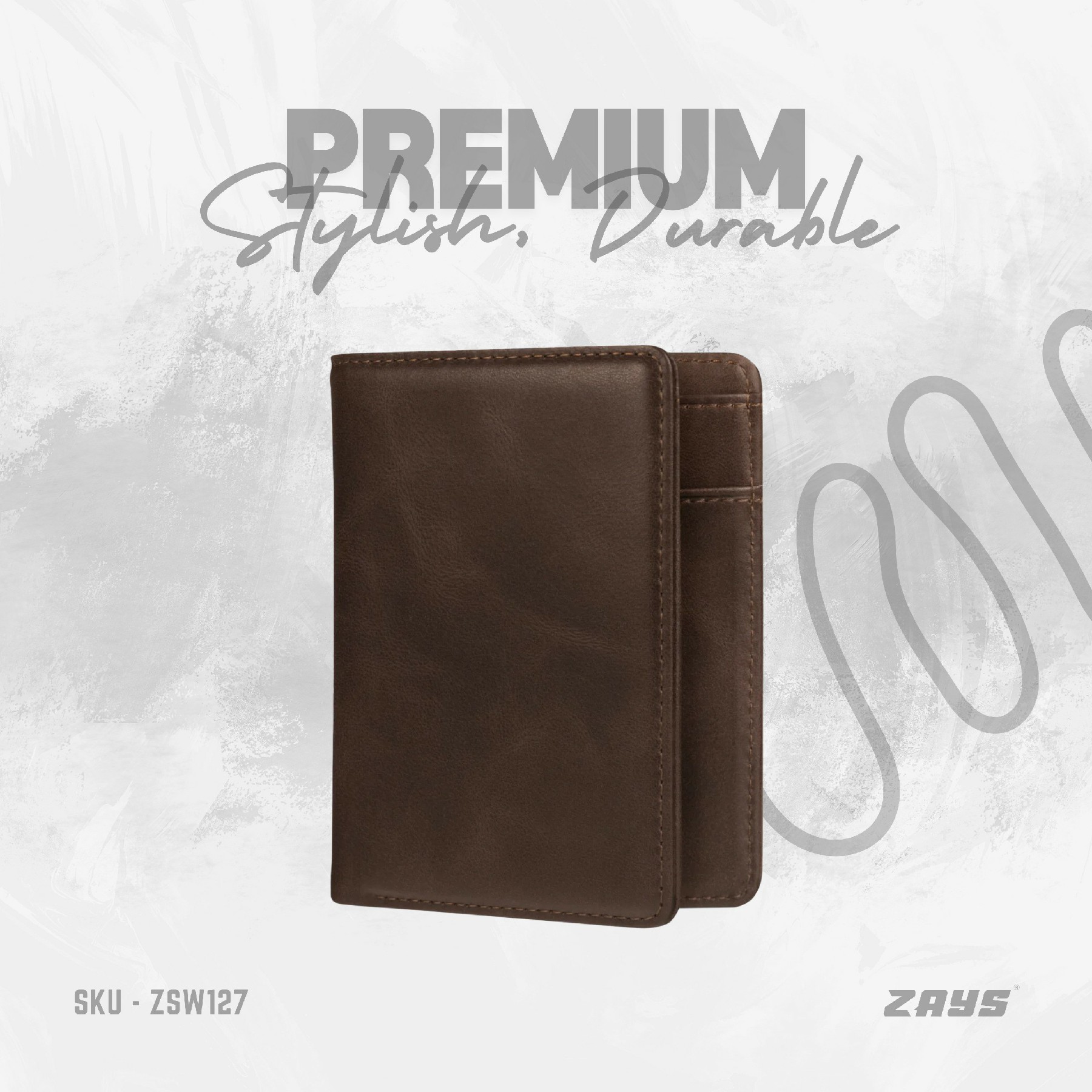 Picture of Zays Premium Handcrafted Slim Bifold Leather Short Wallet for Men & Women - Personalized Top-Grain Leather Wallet - Compact, Durable & Stylish