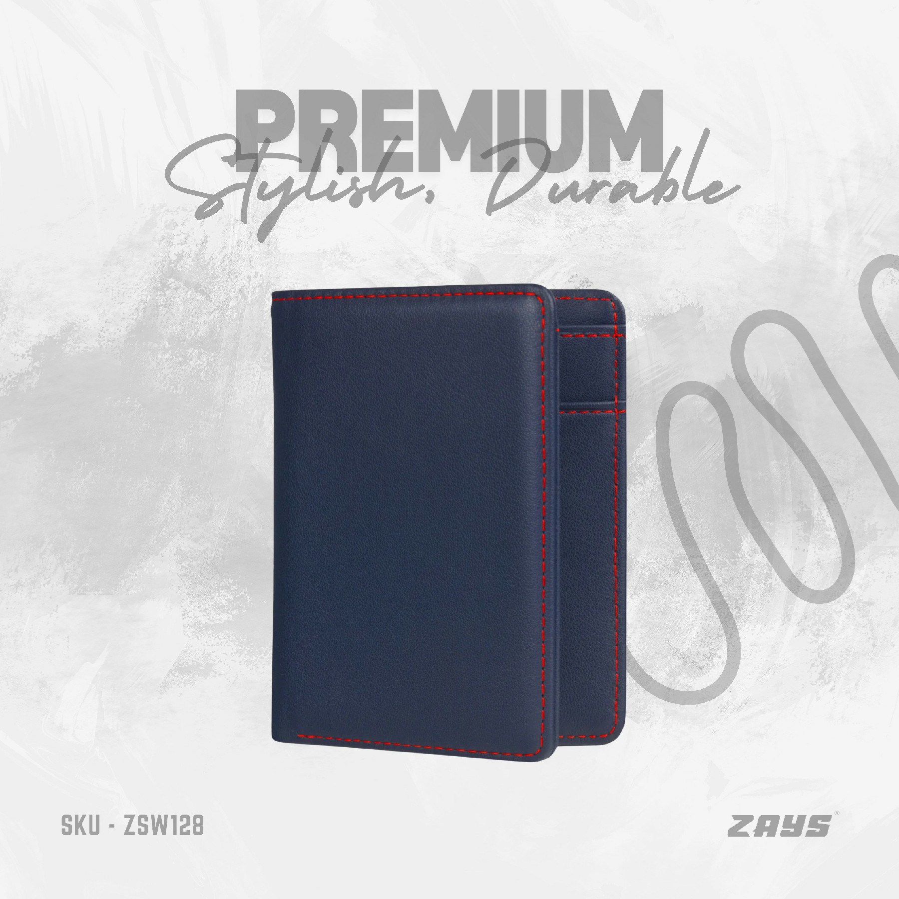 Picture of Zays Premium Handcrafted Slim Bifold Leather Short Wallet for Men & Women - Personalized Top-Grain Leather Wallet - Compact, Durable & Stylish