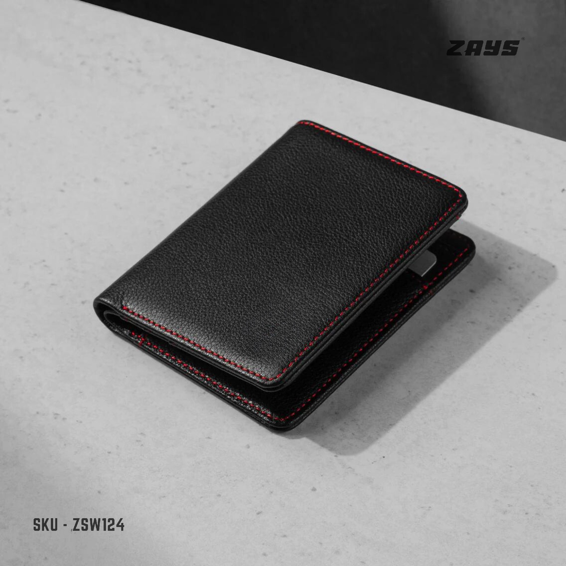 Picture of Zays Premium Handcrafted Slim Bifold Leather Short Wallet for Men & Women - Personalized Top-Grain Leather Wallet - Compact, Durable & Stylish