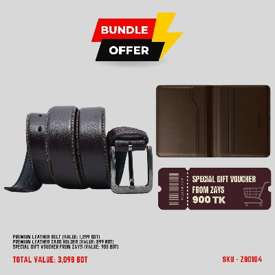 Picture of ZAYS Special Bundle: Premium Leather Belt, Card Holder Mini Wallet & Exclusive Gift Voucher | Limited Time Deal & Stock | Huge Savings on Quality Leather Accessories