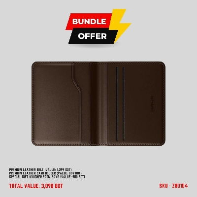 Picture of ZAYS Special Bundle: Premium Leather Belt, Card Holder Mini Wallet & Exclusive 900 TK Gift Voucher | Limited Time Deal & Stock | Huge Savings on Quality Leather Accessories