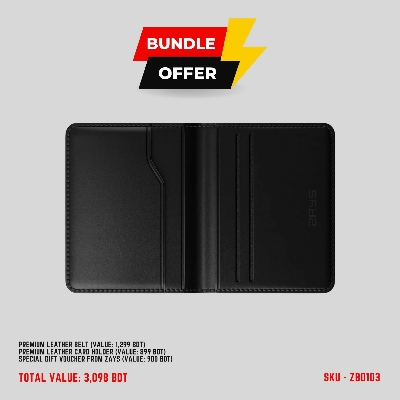 Picture of ZAYS Special Bundle: Premium Leather Belt, Card Holder Mini Wallet & Exclusive 900 TK Gift Voucher | Limited Time Deal & Stock | Huge Savings on Quality Leather Accessories
