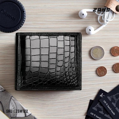 Picture of ZAYS Premium Handcrafted Crocodile Embossed Leather Bifold Wallet for Men And Women
