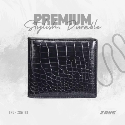 Picture of ZAYS Premium Handcrafted Crocodile Embossed Leather Bifold Wallet for Men And Women(Chocolate)