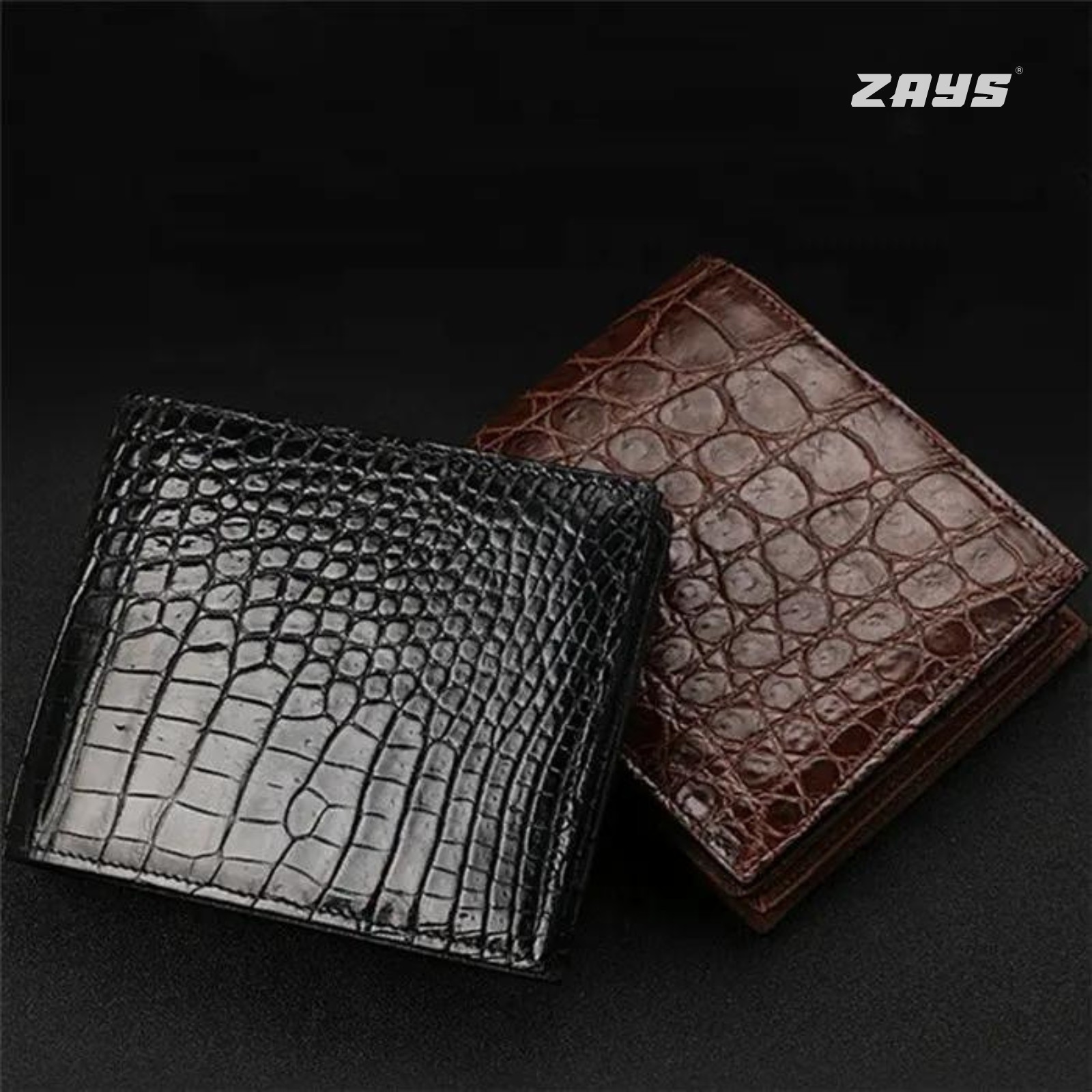 Picture of ZAYS Premium Handcrafted Crocodile Embossed Leather Bifold Wallet for Men And Women(Chocolate)
