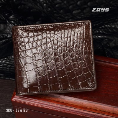 Picture of ZAYS Premium Handcrafted Crocodile Embossed Leather Bifold Wallet for Men And Women(Chocolate)