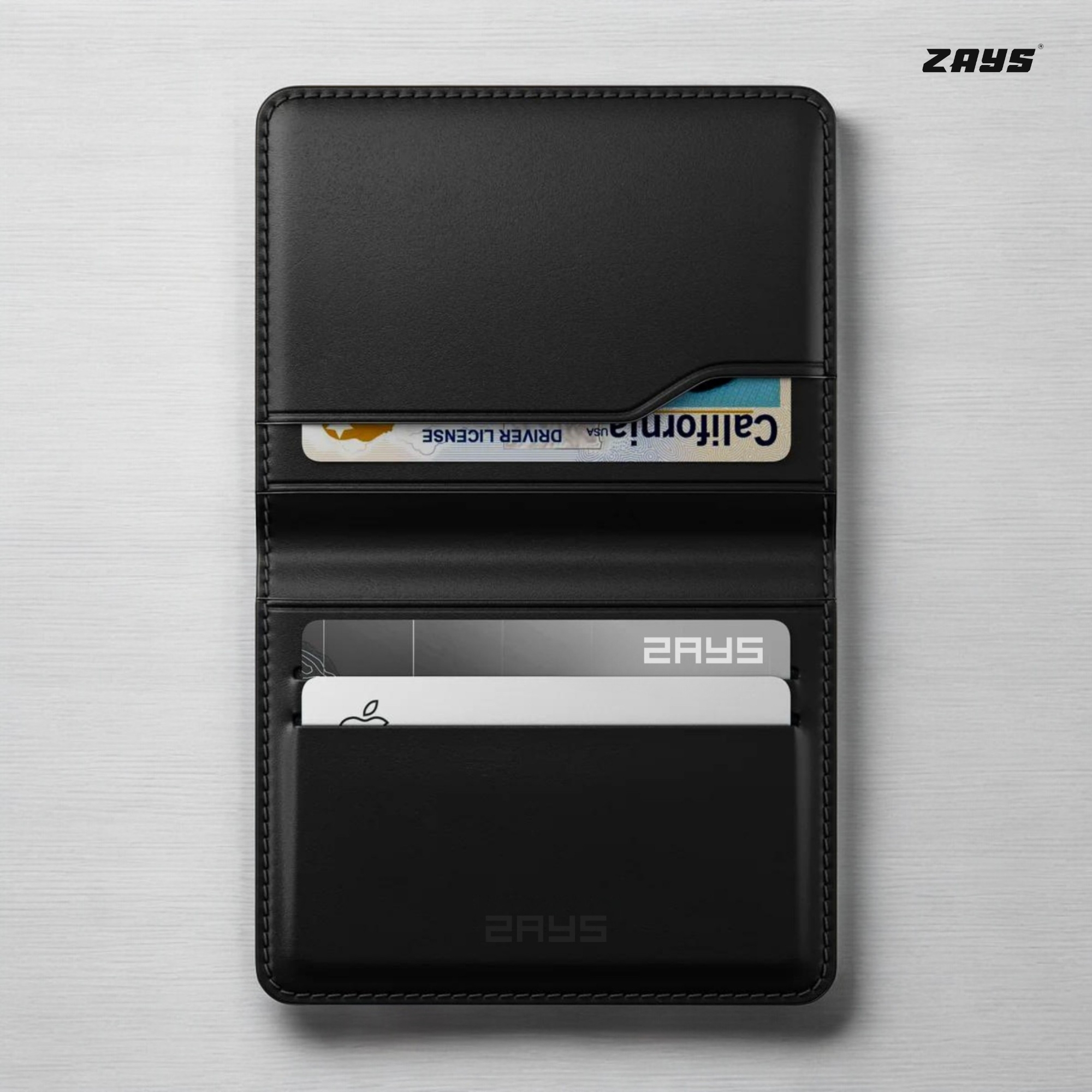 Picture of Zays Premium Leather Super Slim Card Holder Mini Wallet Handcrafted Durable Stylish Compact Wallet for Men And Women | Credit And Debit Card Holder Slim Wallet for Travel And Everyday Use (Black)