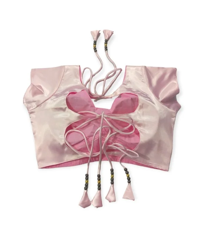 Picture of New Pink Color Princess Cut Backless Blouse For Women