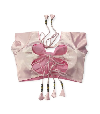 Picture of New Pink Color Princess Cut Backless Blouse For Women