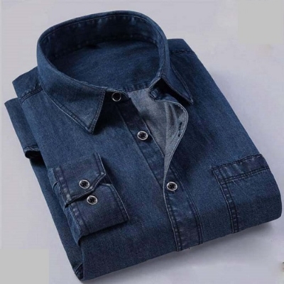 Picture of Shylish Denim Long Sleeve Casual Shirt For Men